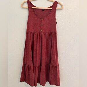 SHEIN Red Tiered Sleeveless Mini Dress